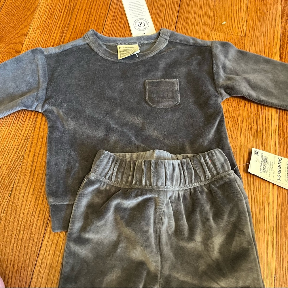 Gray Velour Toddler Outfit